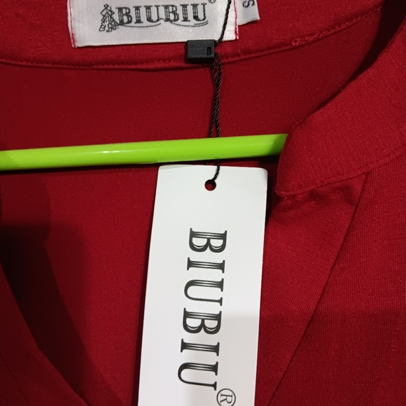 NWT red midi dress by BiuBiu size small - Picture 2 of 5